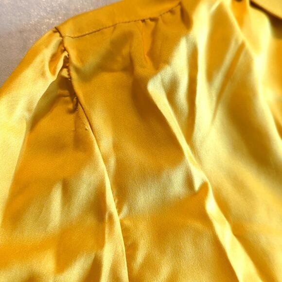 VINTAGE ANN CHABROL Mustard Yellow Button Up Blouse 18 K-Mart Modern Large - Picture 11 of 11